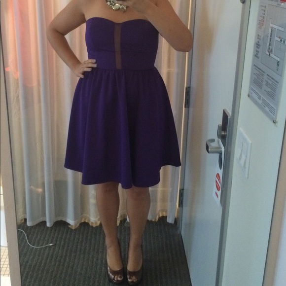 Royal Purple Strapless Cocktail Dress - Picture 1 of 7